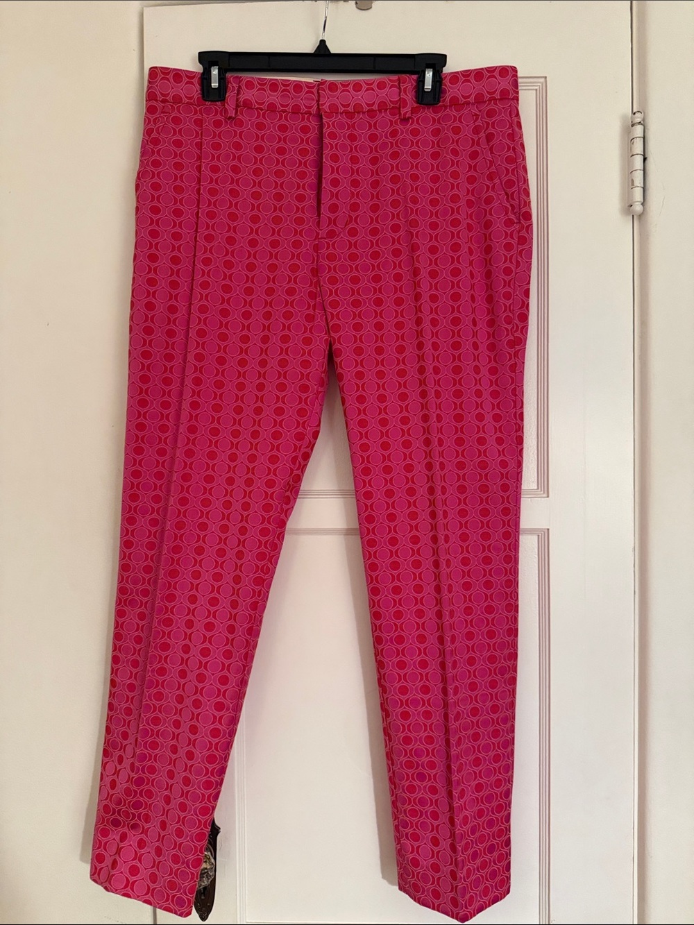 Bold Pink Geometric Men's Dress Pants
